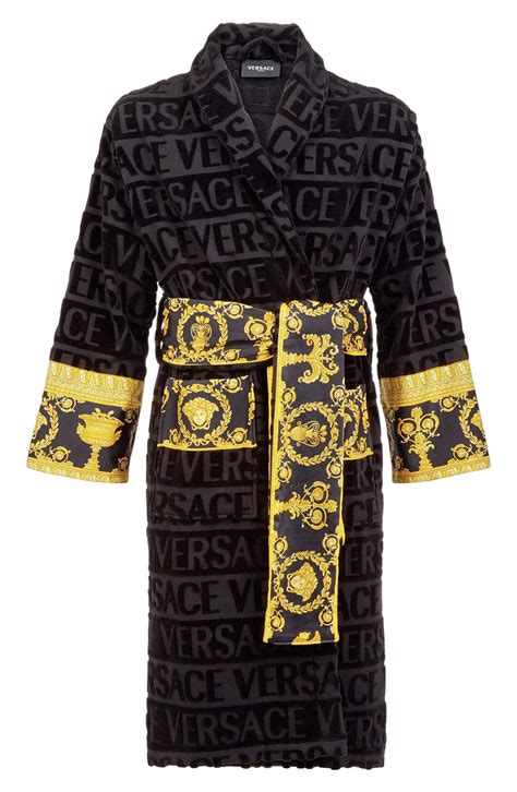 versace color block robe|Versace housecoat.